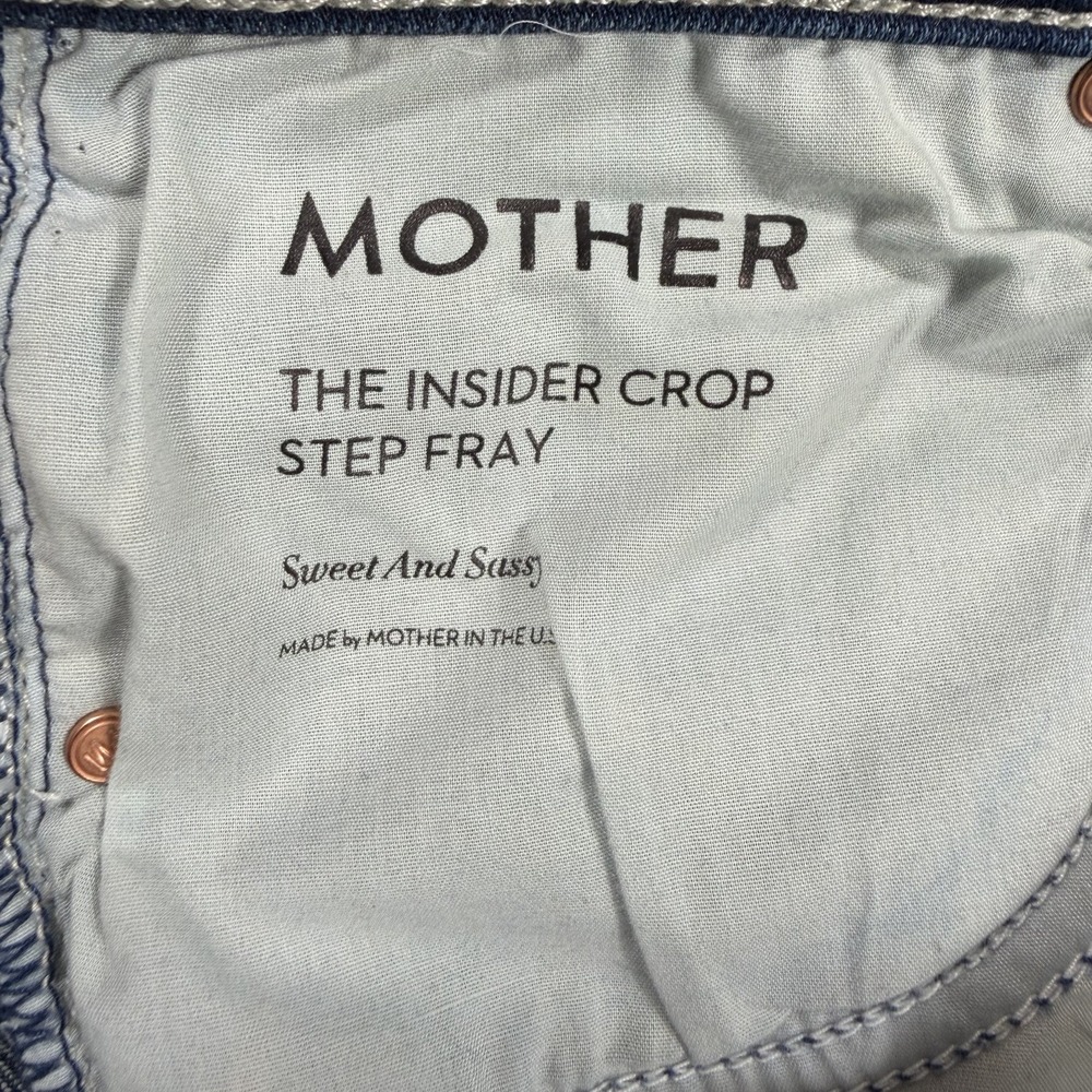 MOTHER The Insider Crop Step Fray Jeans Women's 31x26 Flare Y2K Boho Designer - Picture 7 of 13